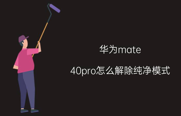 华为mate 40pro怎么解除纯净模式 华为荣耀手机里没有纯净模式？